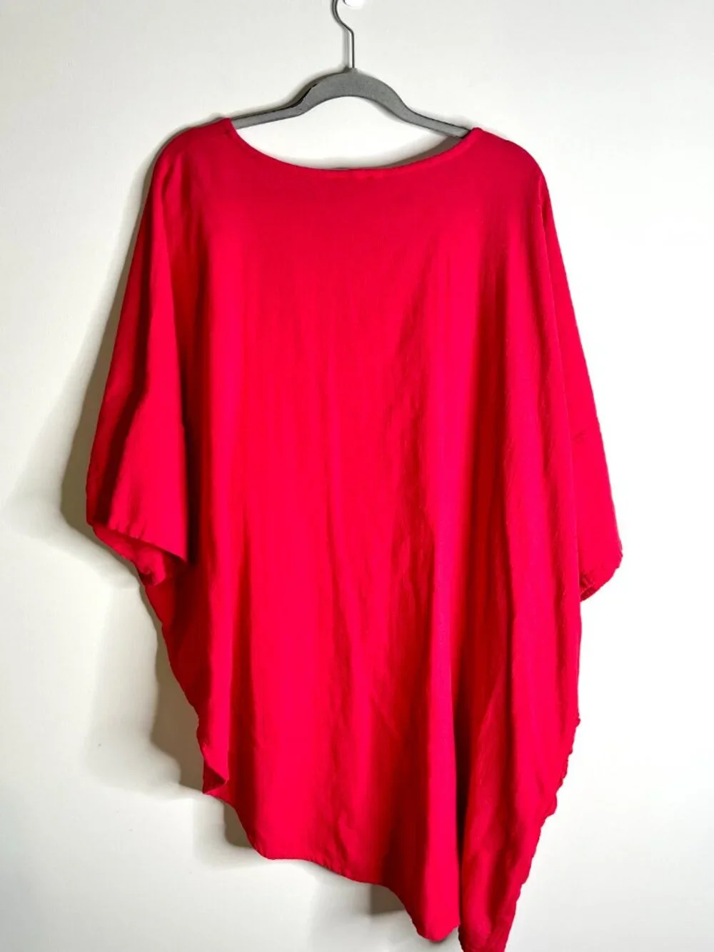 Oh My Gauze Cruise Asymmetrical Tunic Top 100% Cotton Lagenlook Red Boho Sz 2X - Picture 6 of 6